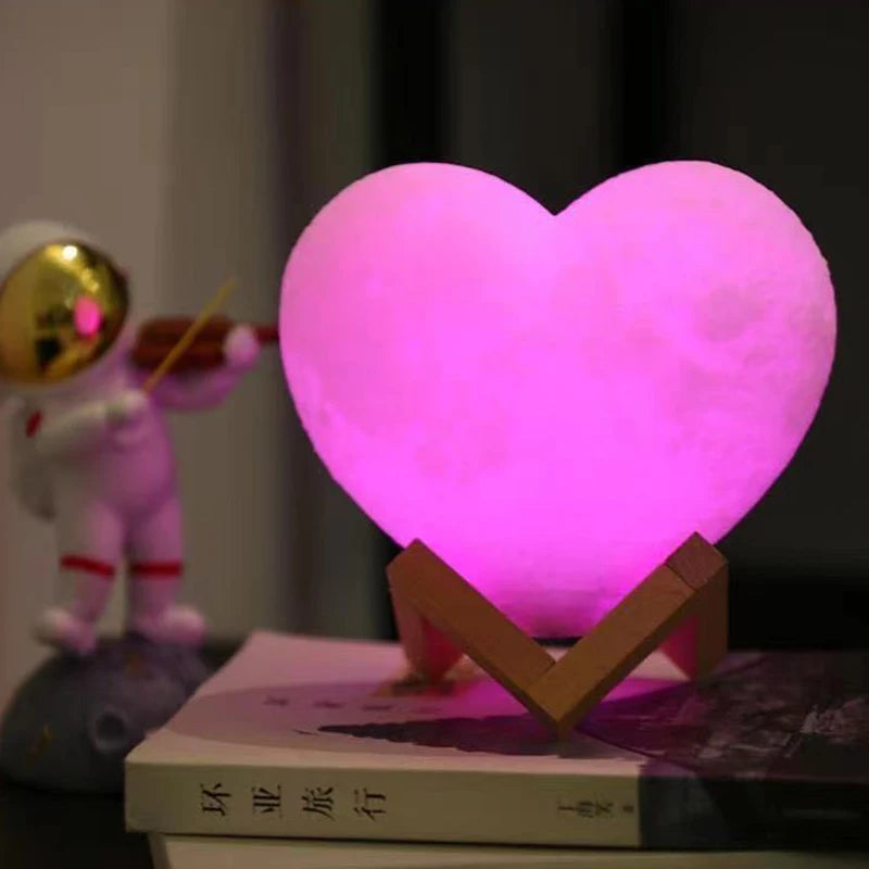 Lunar Love: Heary-Shaped Lamp